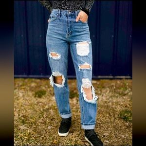 Kancan high rise distressed jeans